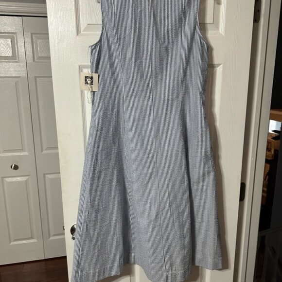 NWT Anne Klein Seersucker Sleeveless Shirt Dress - Picture 9 of 16